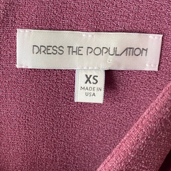 DRESS THE POPULATION Isabelle Orchid Purple Crepe Mermaid Midi Dress XS - Picture 5 of 12